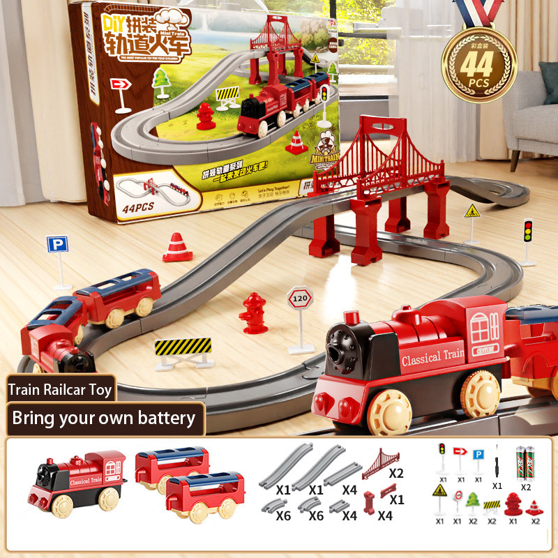 Toy Train Track Set - 44 adet/takım elektrikli tren yolu setleri