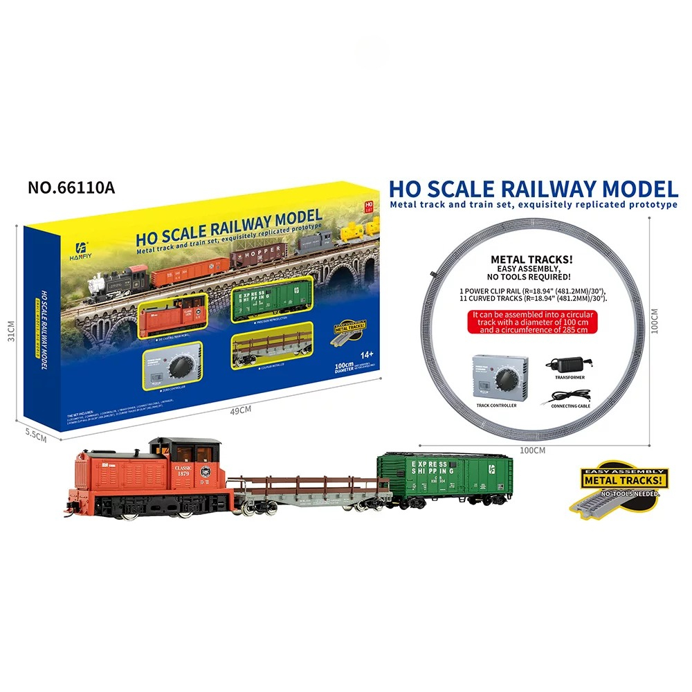 Toy Train Track Set - HO Ölçekli Metal Raylı Tren Modeli