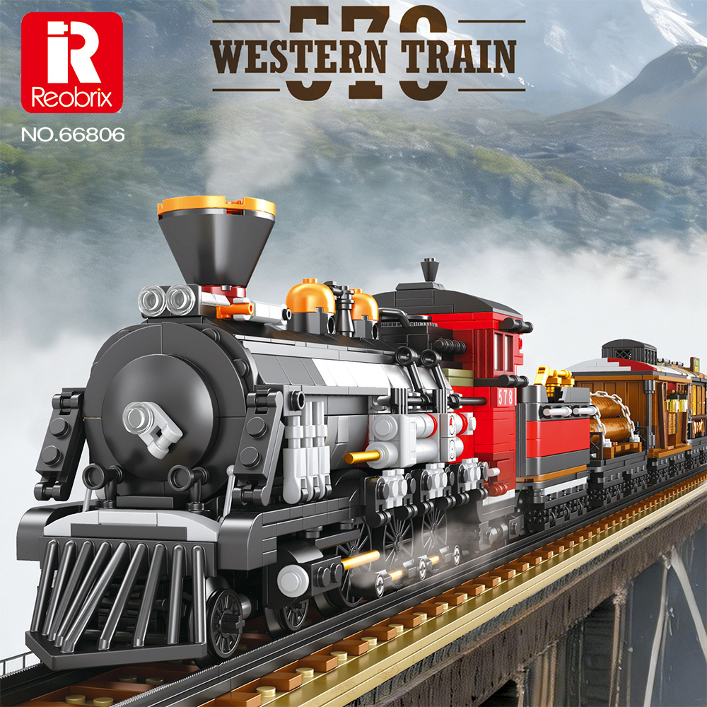 Toy Train Track Set - Yeni 66806 2851 parça MOC Retro