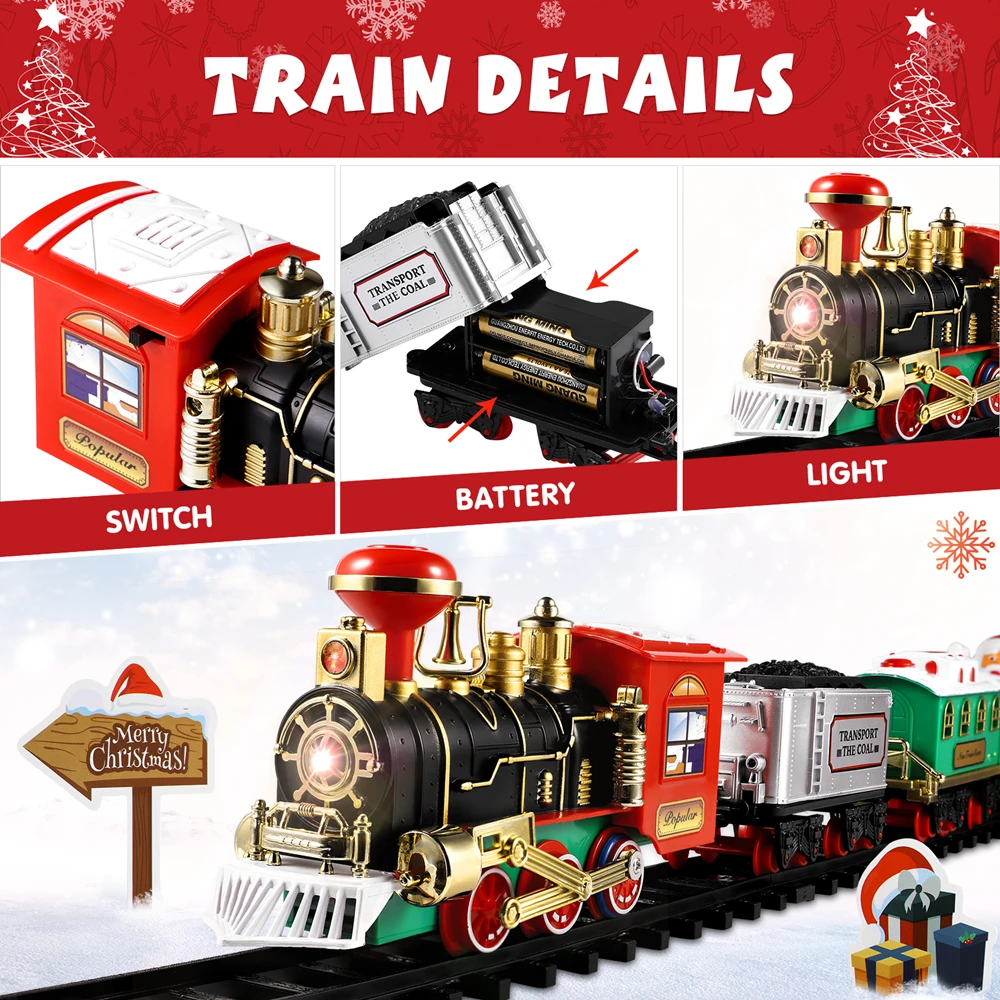 Noel tren seti şenlikli Mini l - Toy Train Track Set incelemesi ve fiyatı