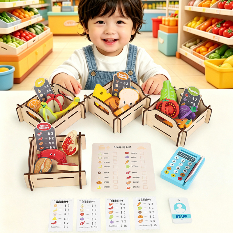 Ahşap Süpermarket Oyun Seti, Ç - Toy Cash Register incelemesi ve fiyatı