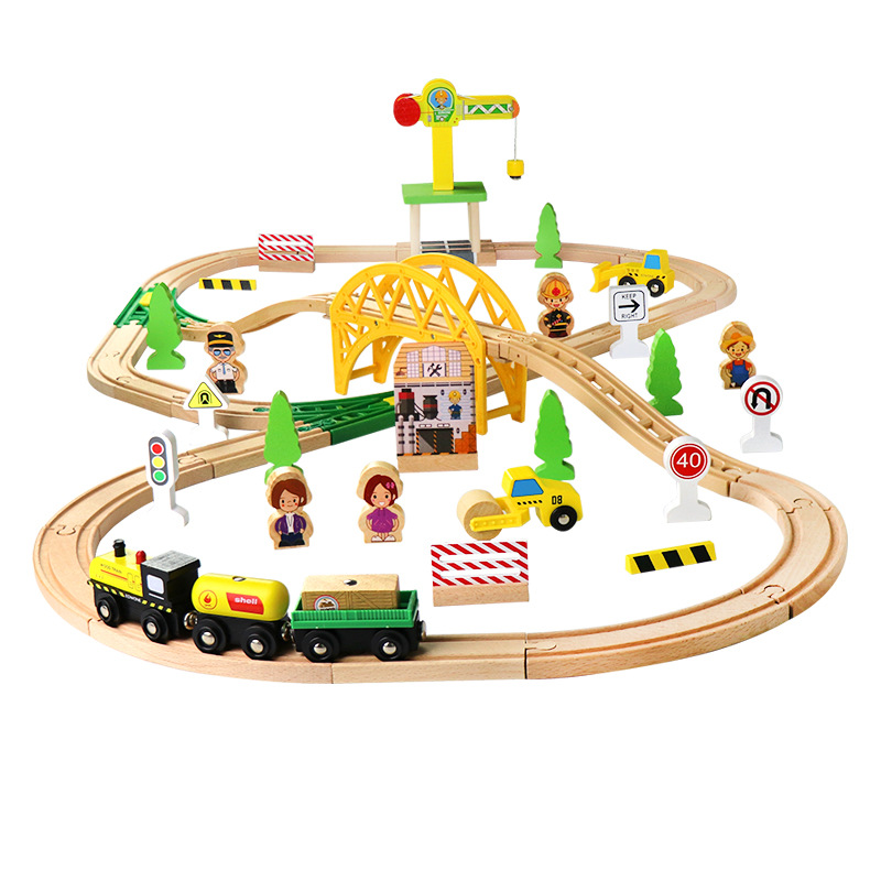 Ahşap Tren Rayı Otoyol Halka Y - Toy Train Track Set incelemesi ve fiyatı