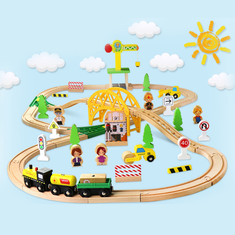 Ahşap Tren Rayı Otoyol Halka Y - Toy Train Track Set incelemesi ve fiyatı
